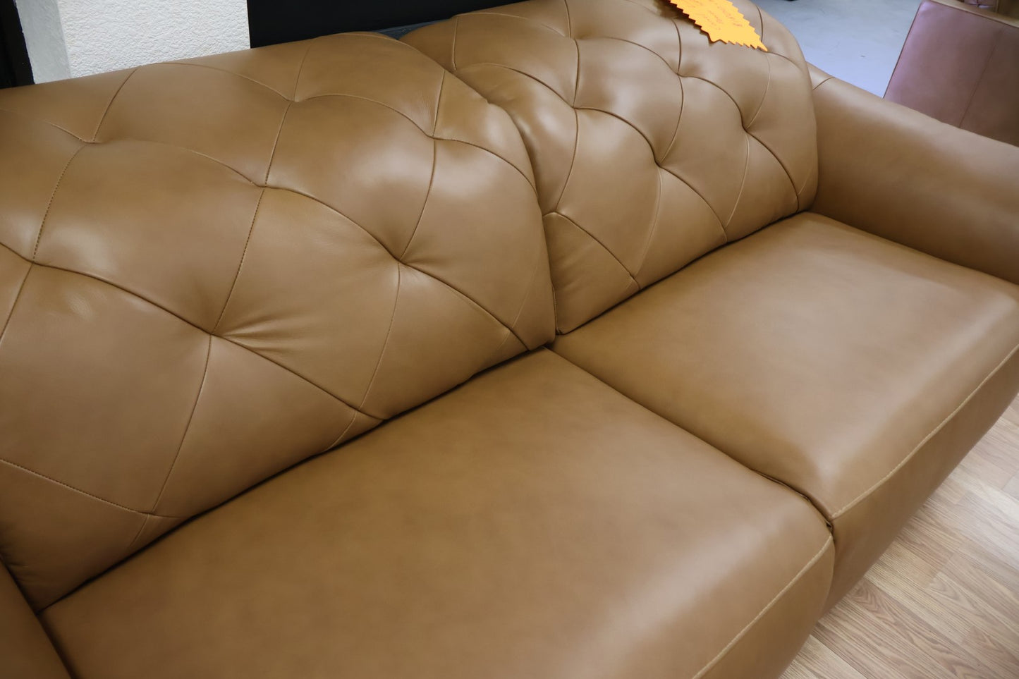 CARVEL LEATHER POWER SOFA BROWN