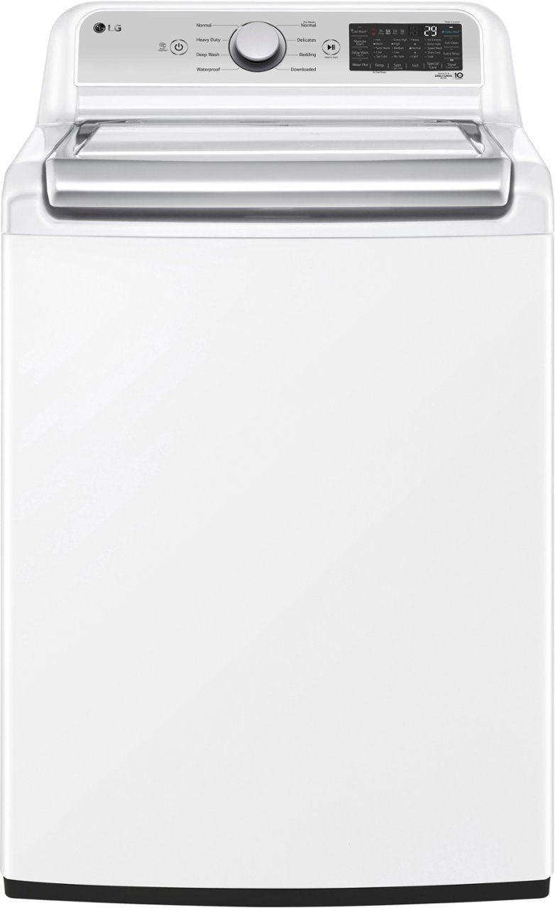 LG - 5.5 Cu. Ft. High Efficiency Smart Top Load Washer with TurboWash3D - White